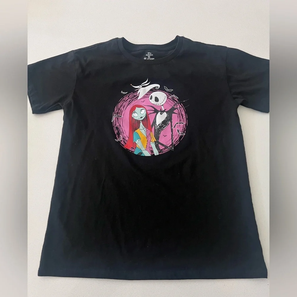Nightmare Before Christmas‎ Jack Skellington & Sally T-shirt Black Youth 10/12